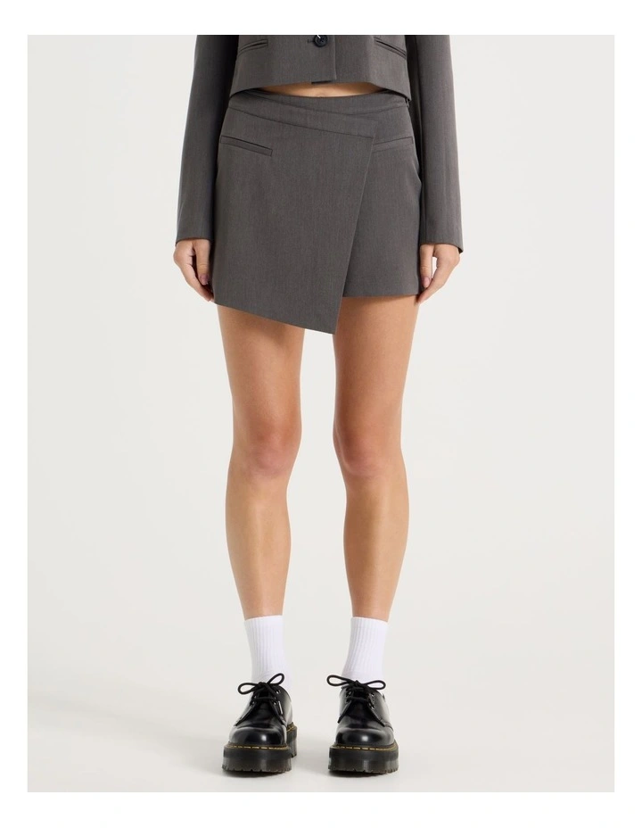 Mini Wrap Skirt in Charcoal image 5