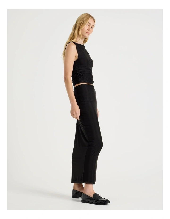 Mesh Midi Skirt in Black image 3