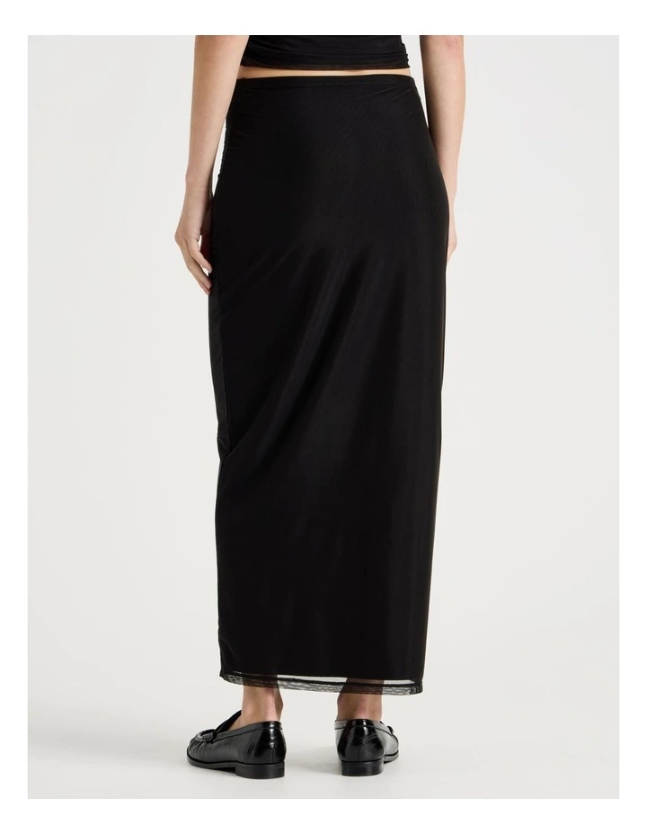 Mesh Midi Skirt in Black image 6