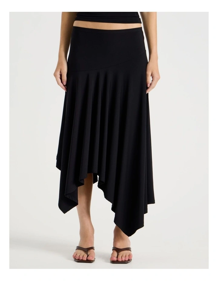 Asymmetric Skirt in Black image 2