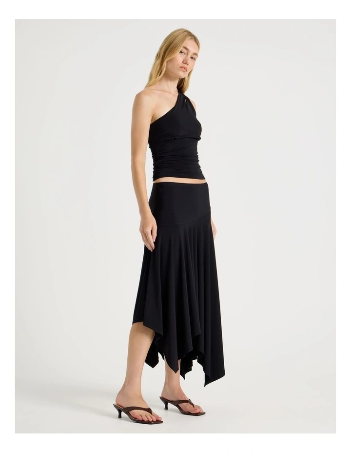 Asymmetric Skirt in Black image 3