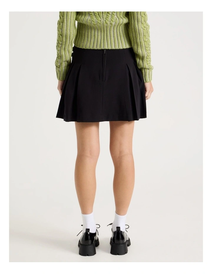 Buckle Detail Mini Skirt in Black image 4