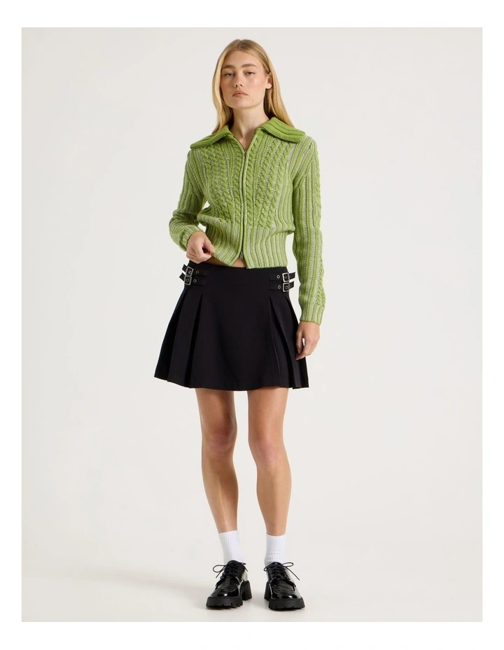 Buckle Detail Mini Skirt in Black image 5