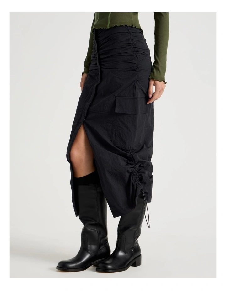 Cargo Skirt in Jet Black image 2