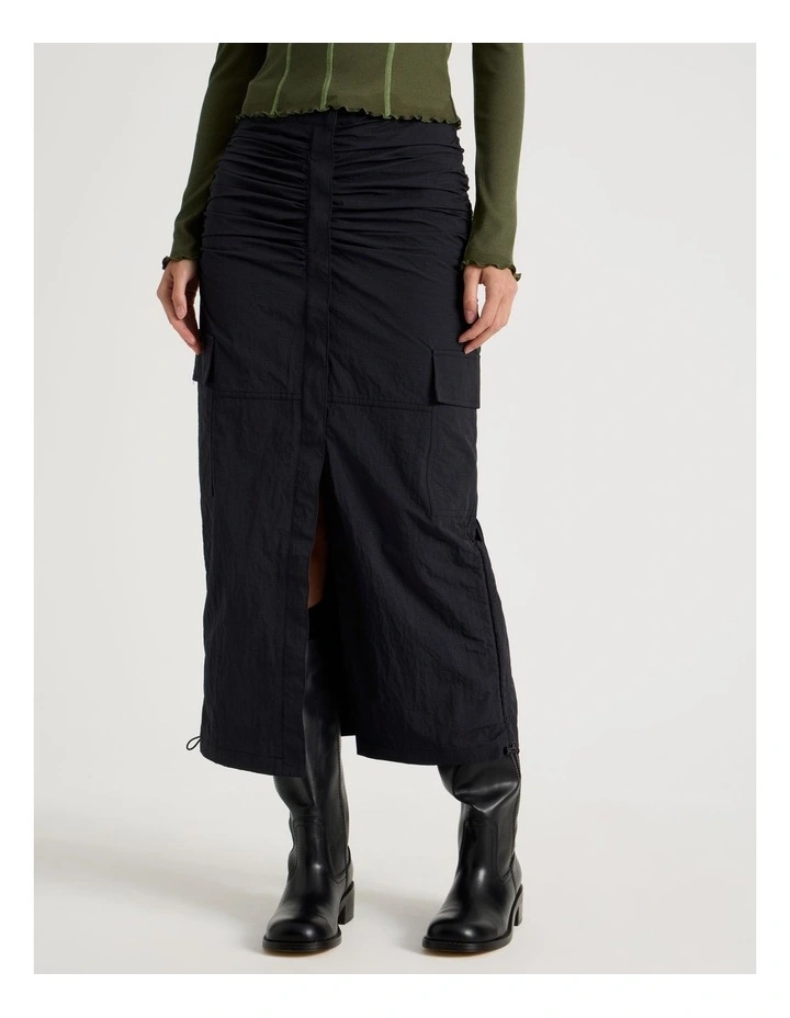 Cargo Skirt in Jet Black image 4
