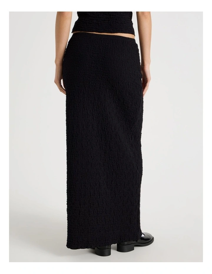 Textured Midi Skirt in Jet Black image 6