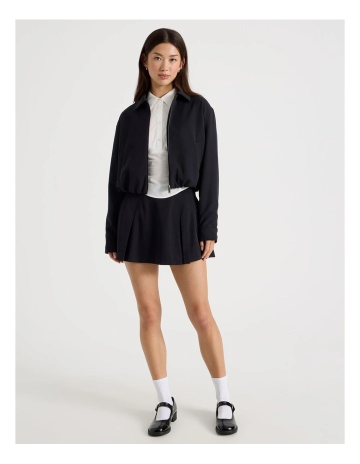 Pleated Mini Skirt in Jet Black image 6