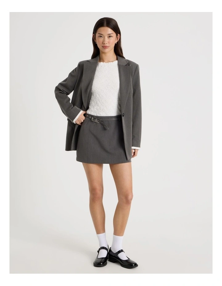 Belted Mini Skirt in Charcoal image 1