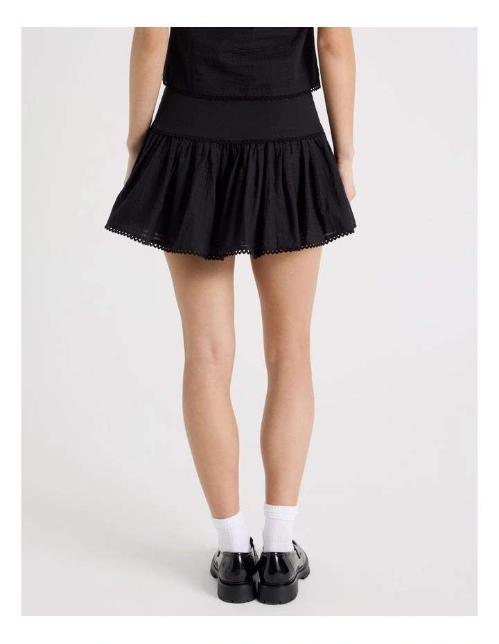 Check Mini Skirt in Jet Black image 6