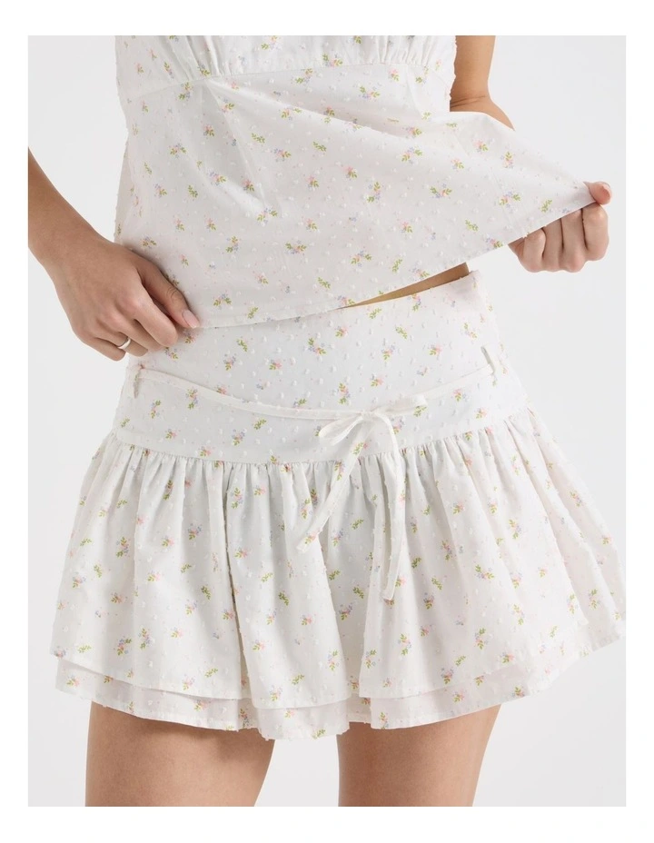 Mini Skirt with Tie in Ditsy Print image 4