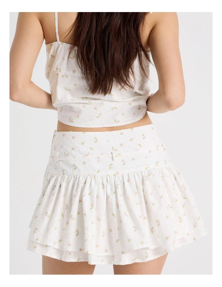 Mini Skirt with Tie in Ditsy Print image 7
