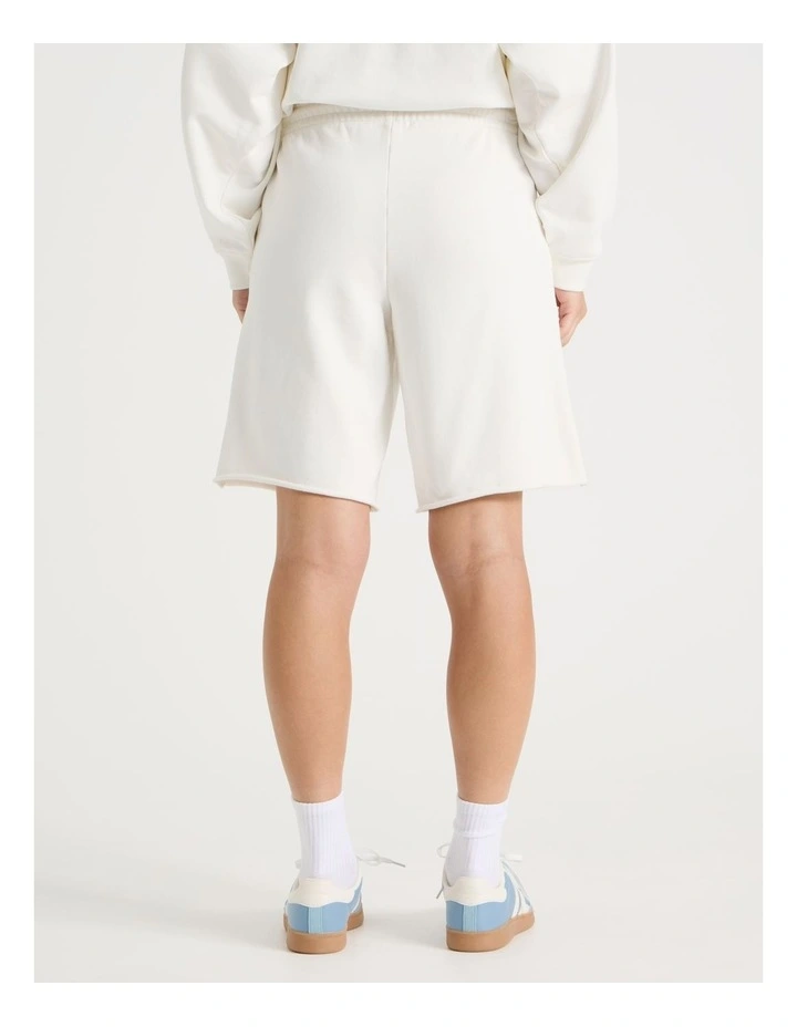 Longline Track Shorts in Snow White image 5