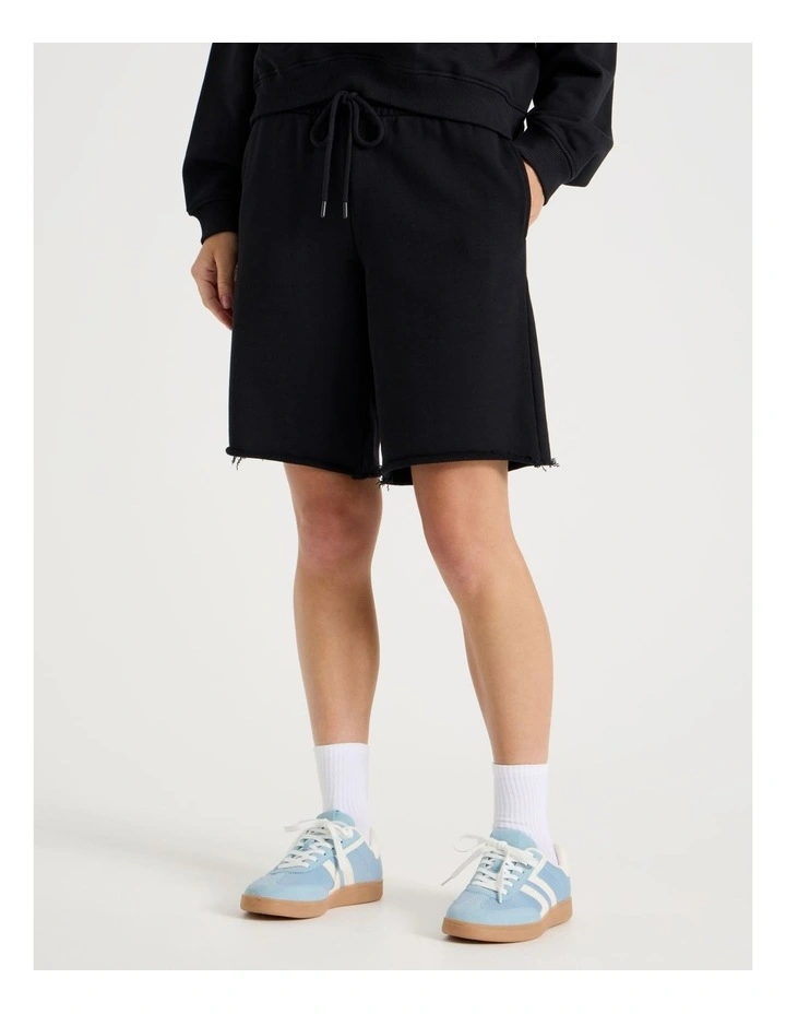 Longline Track Shorts in Jet Black image 2