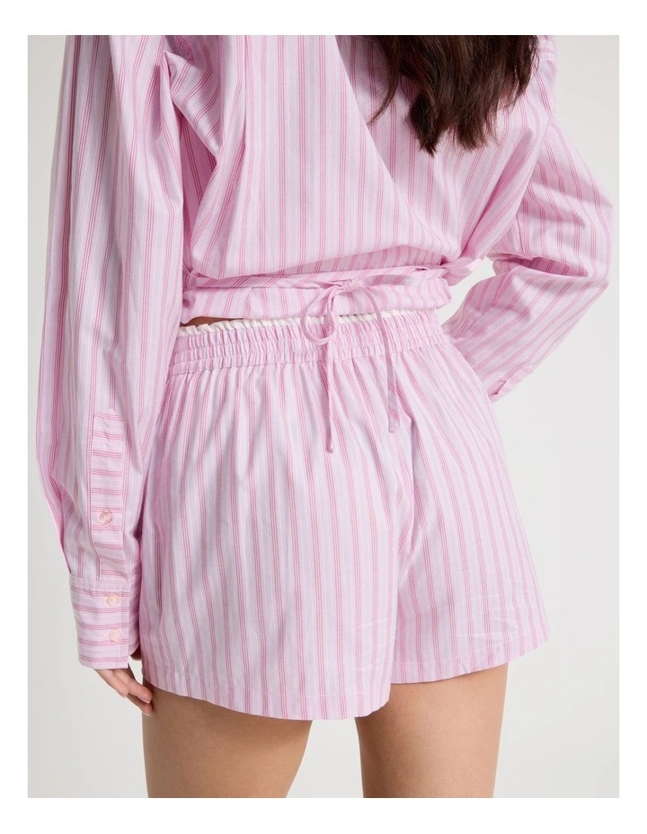 Double Waist Band Short in Red Stripe image 5