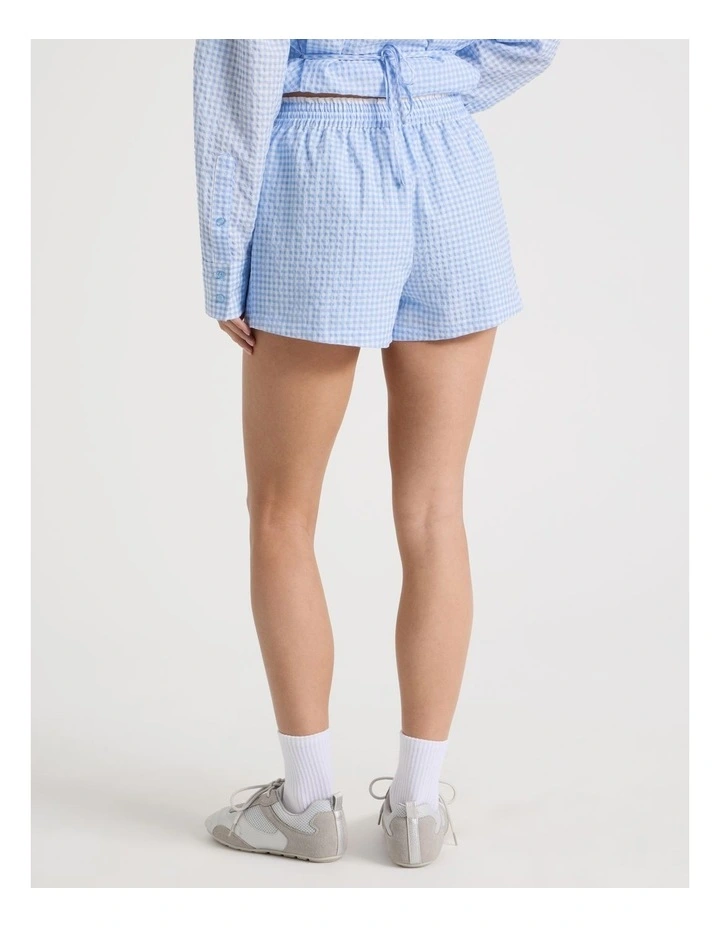 Double Waist Band Short in Blue Gingham image 4
