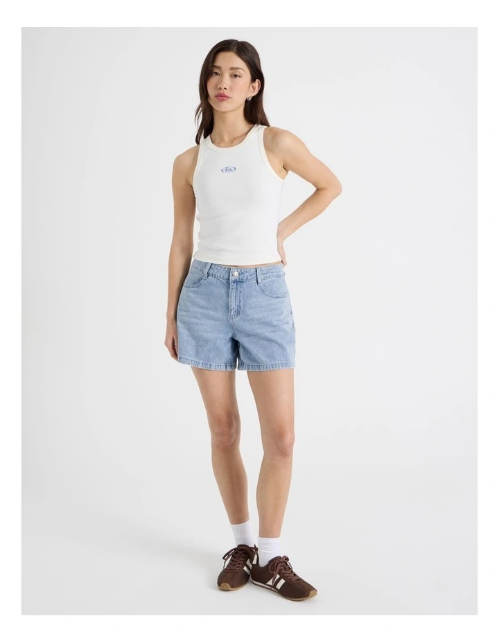 Shorts with Back Tab in Light Blue image 1