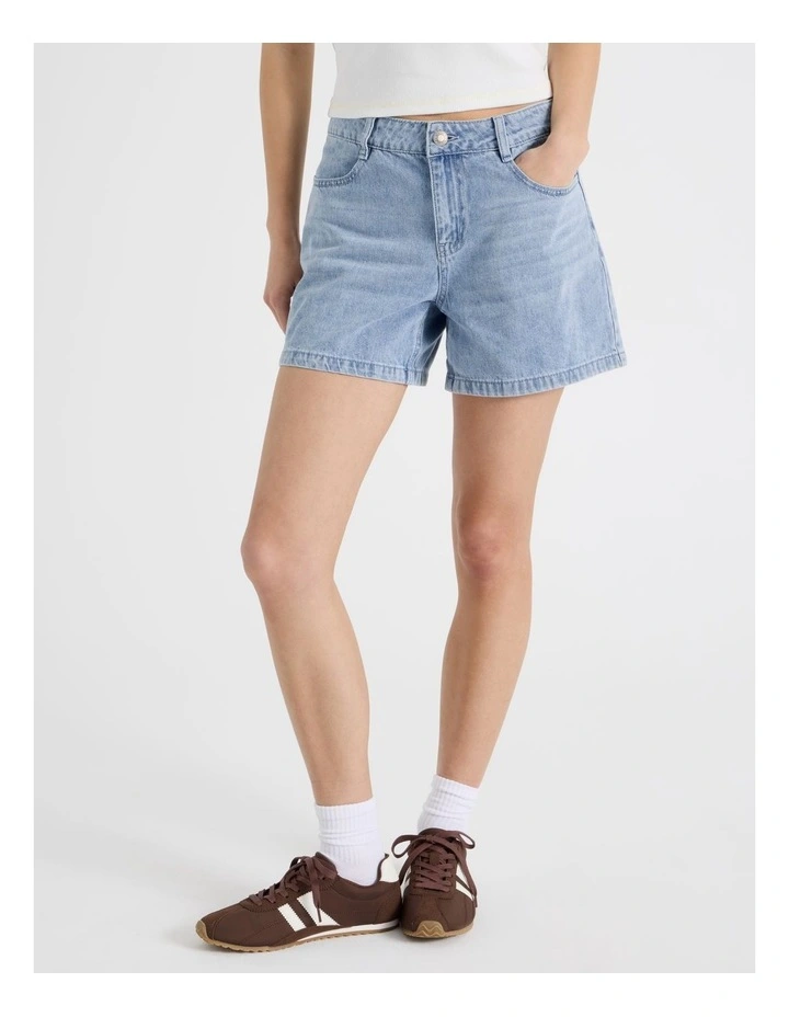Shorts with Back Tab in Light Blue image 2