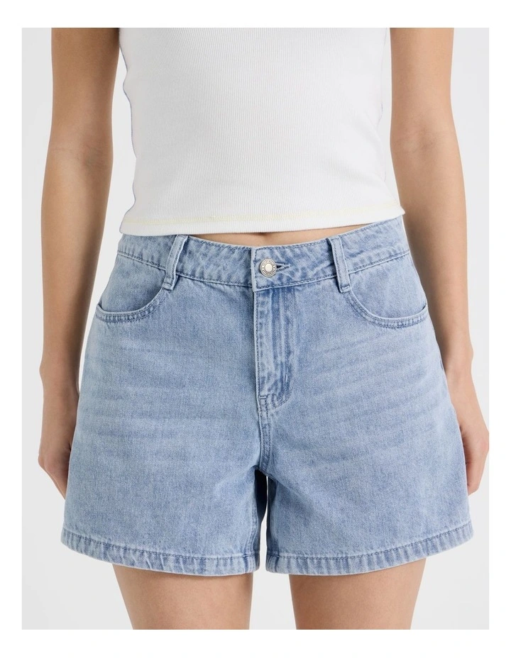 Shorts with Back Tab in Light Blue image 4