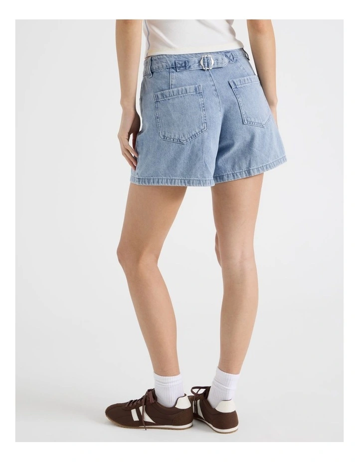 Shorts with Back Tab in Light Blue image 6