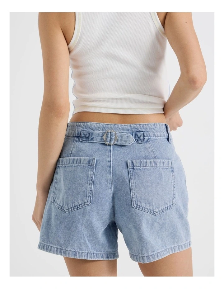 Shorts with Back Tab in Light Blue image 7