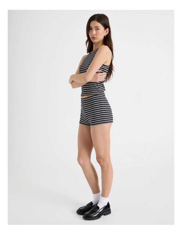 Rib Short in Black and White Stripe image 1