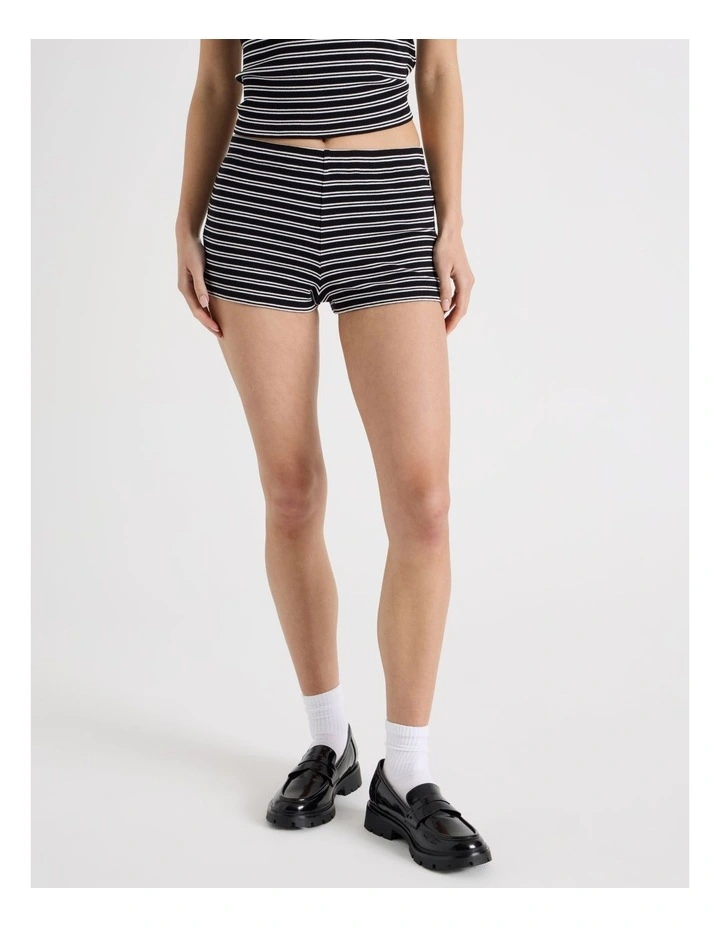 Rib Short in Black and White Stripe image 2