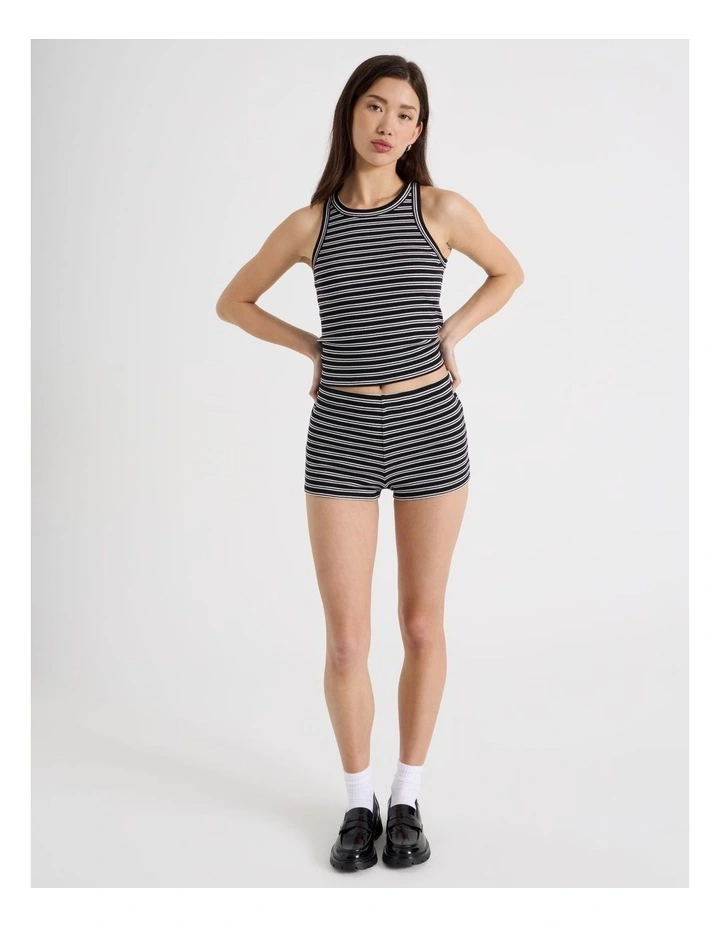 Rib Short in Black and White Stripe image 3