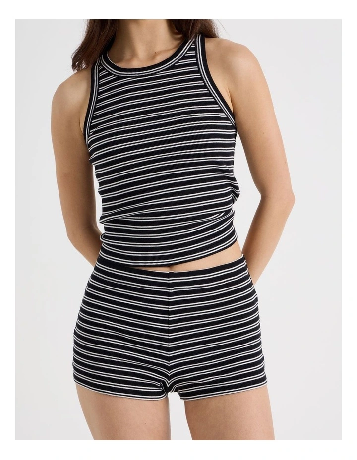 Rib Short in Black and White Stripe image 4