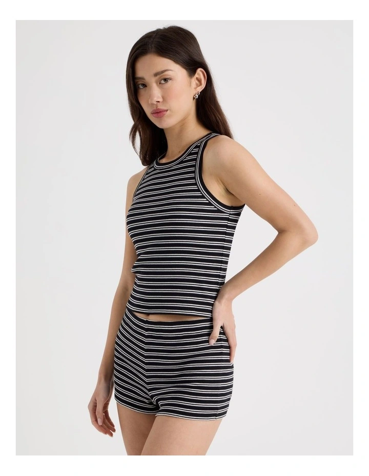 Rib Short in Black and White Stripe image 5