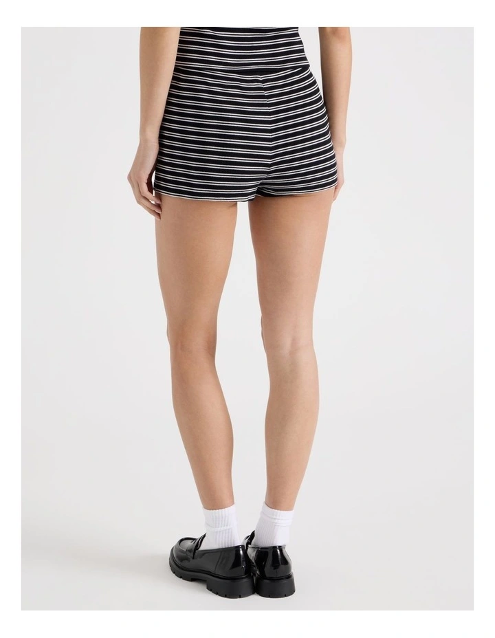 Rib Short in Black and White Stripe image 6