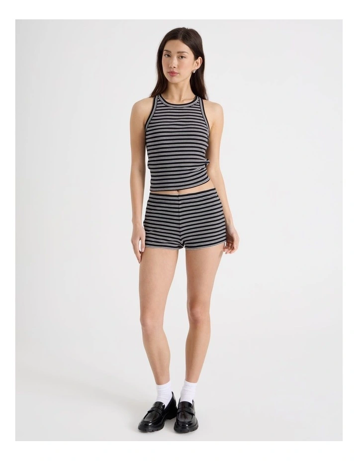 Rib Short in Black and White Stripe image 7