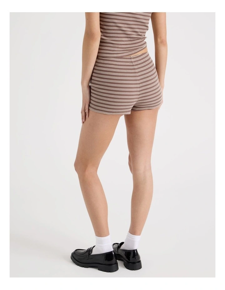 Rib Short in Brown and Cream Stripe image 6