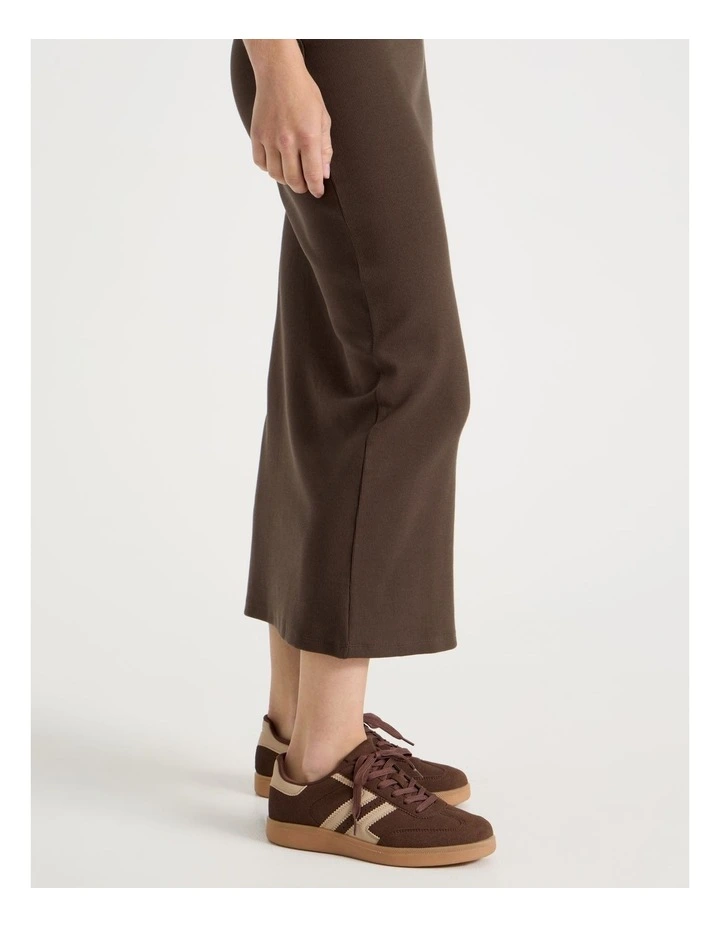 Racer Back Midi Dress in Dark Brown image 6