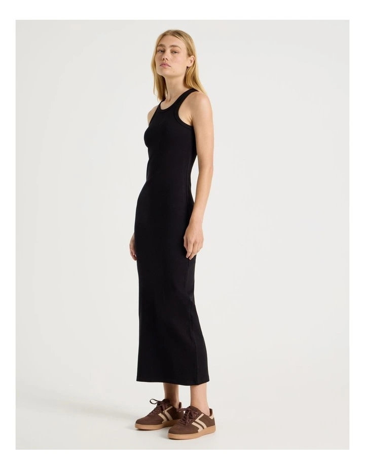 Racer Back Midi Dress in Black image 3