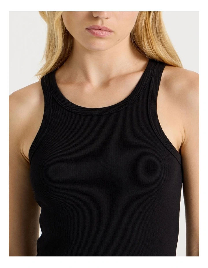 Racer Back Midi Dress in Black image 4