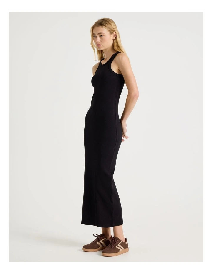 Racer Back Midi Dress in Black image 5