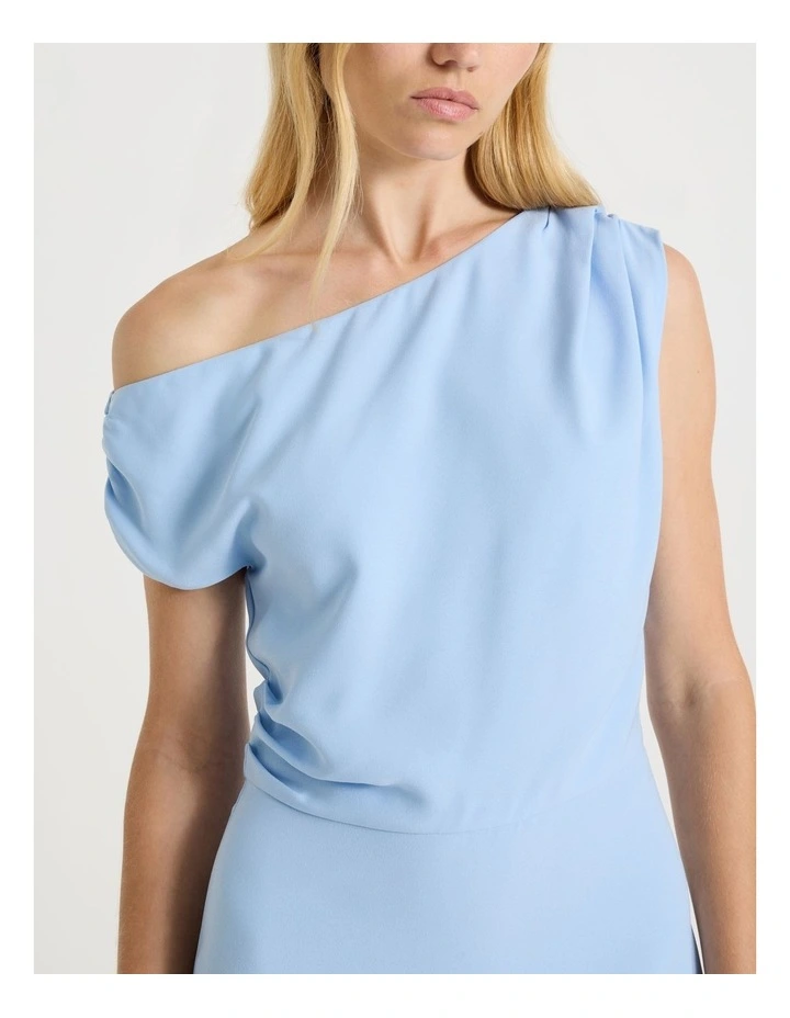 One Shoulder Mini Dress in Blue image 2