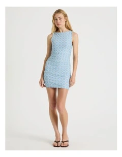 Mesh Mini Ruched Dress in Blue