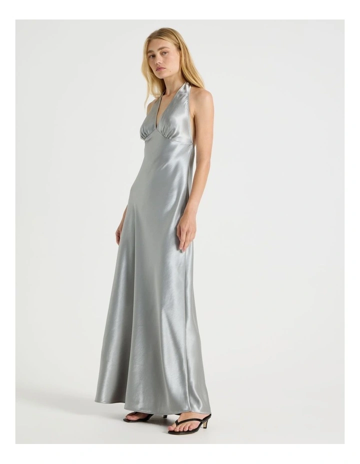 Halter Maxi Dress in Gunmetal image 1