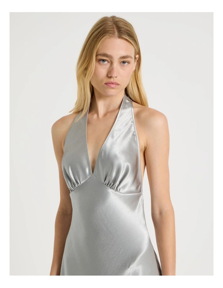 Halter Maxi Dress in Gunmetal image 2