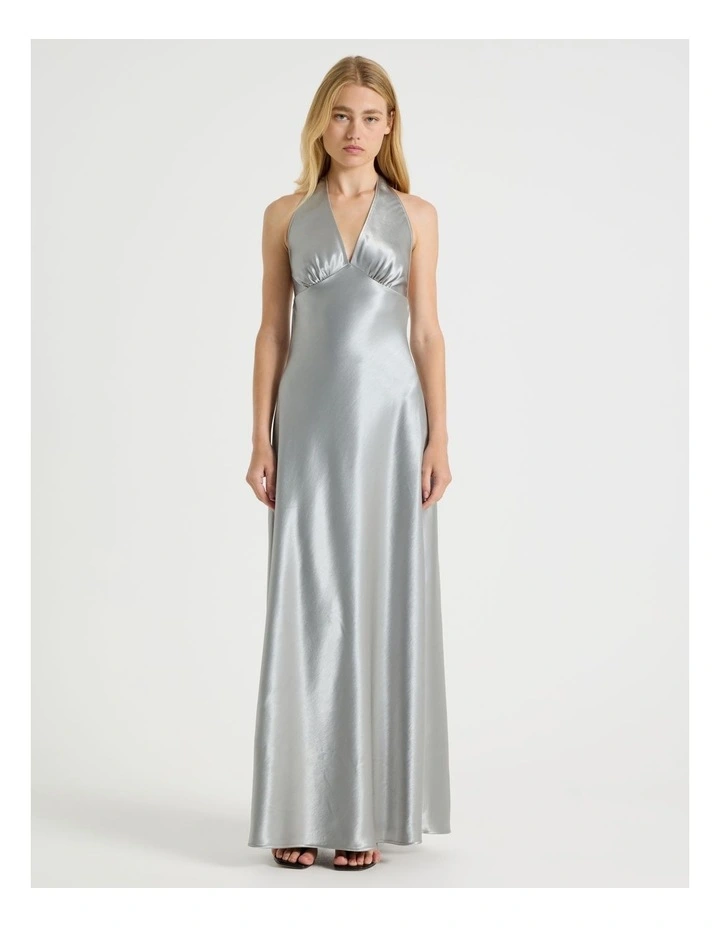 Halter Maxi Dress in Gunmetal image 4