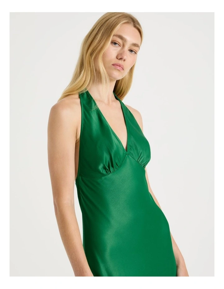 Halter Maxi Dress in Green image 2