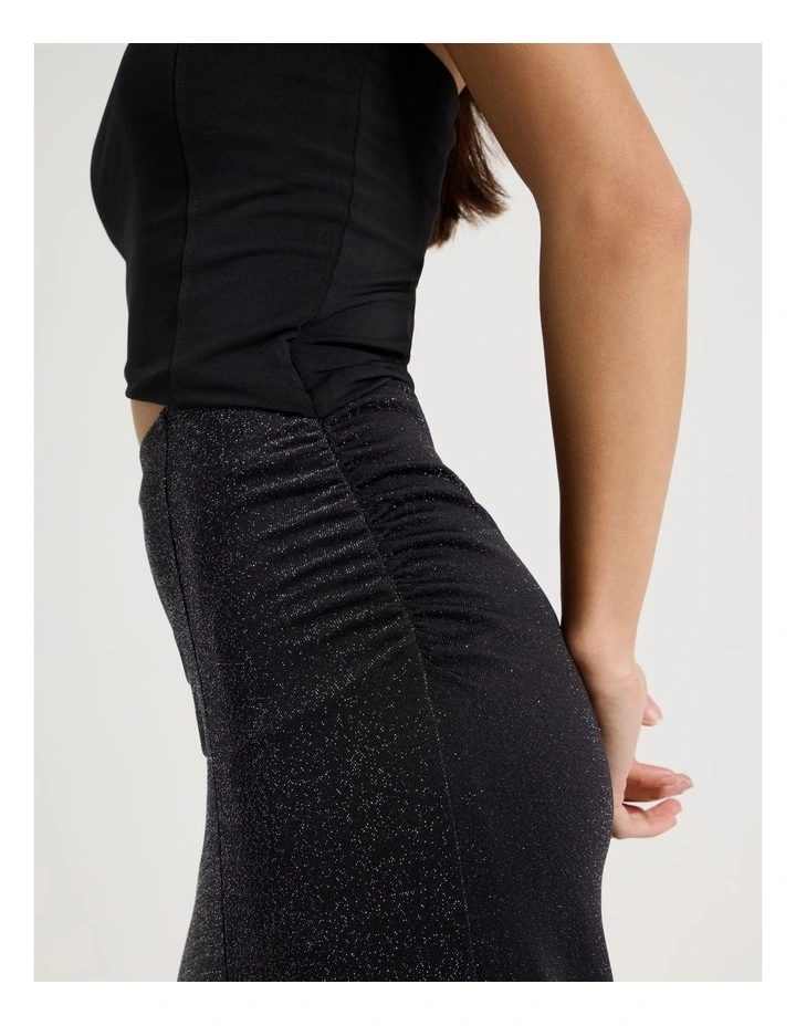 Strapless Cut Out Midi Dress in Jet Black image 7