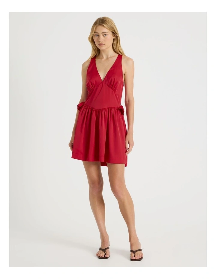 Open Back Mini Dress in American Beauty image 1