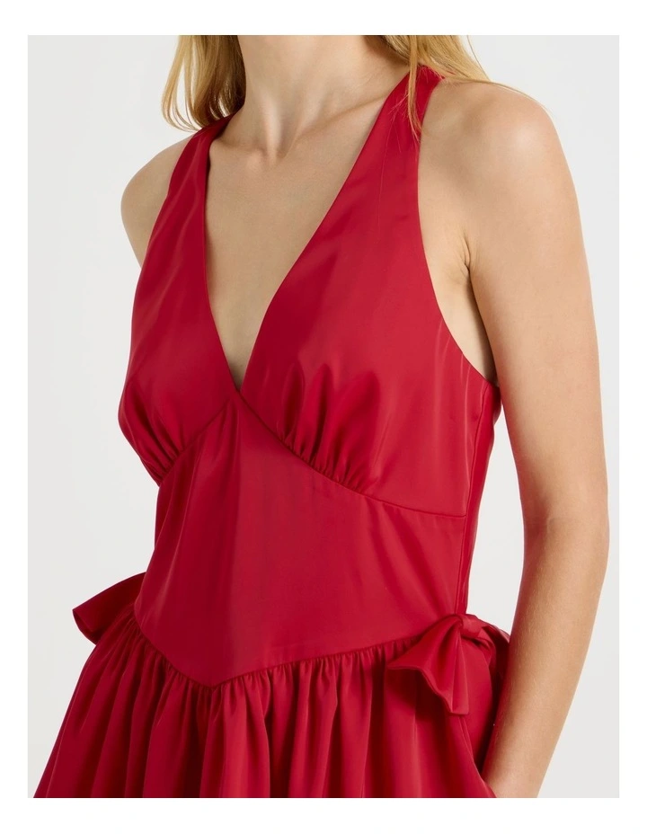 Open Back Mini Dress in American Beauty image 3