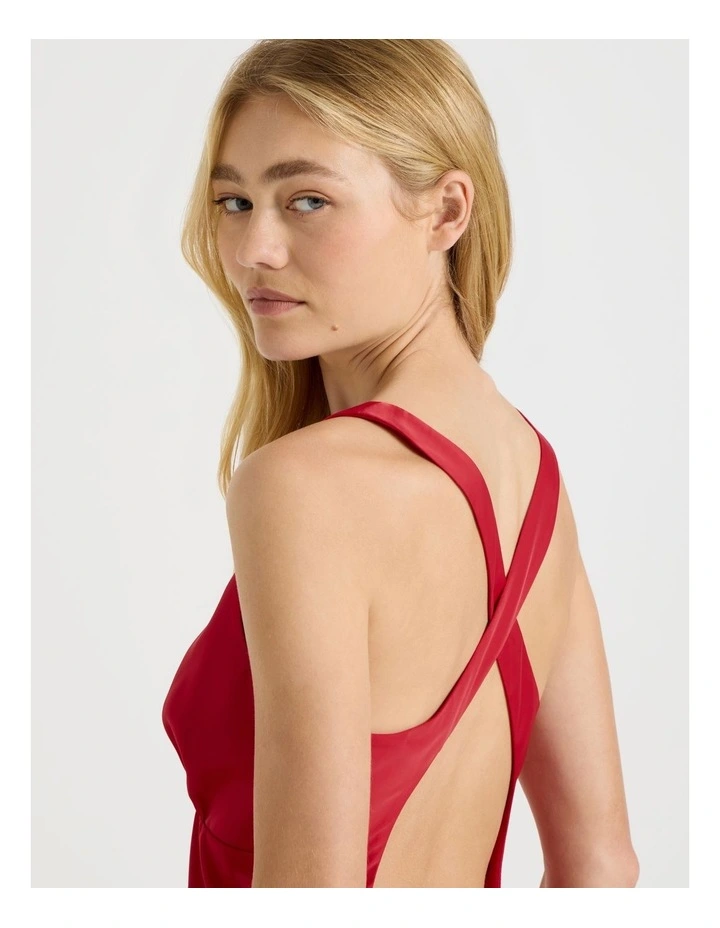 Open Back Mini Dress in American Beauty image 6
