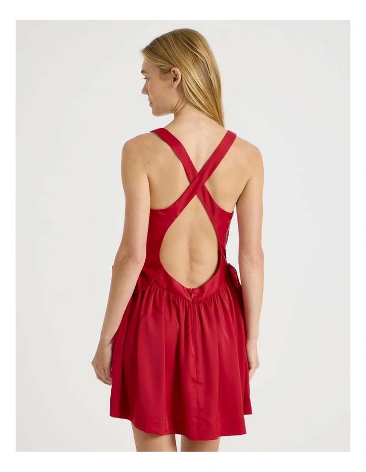 Open Back Mini Dress in American Beauty image 7