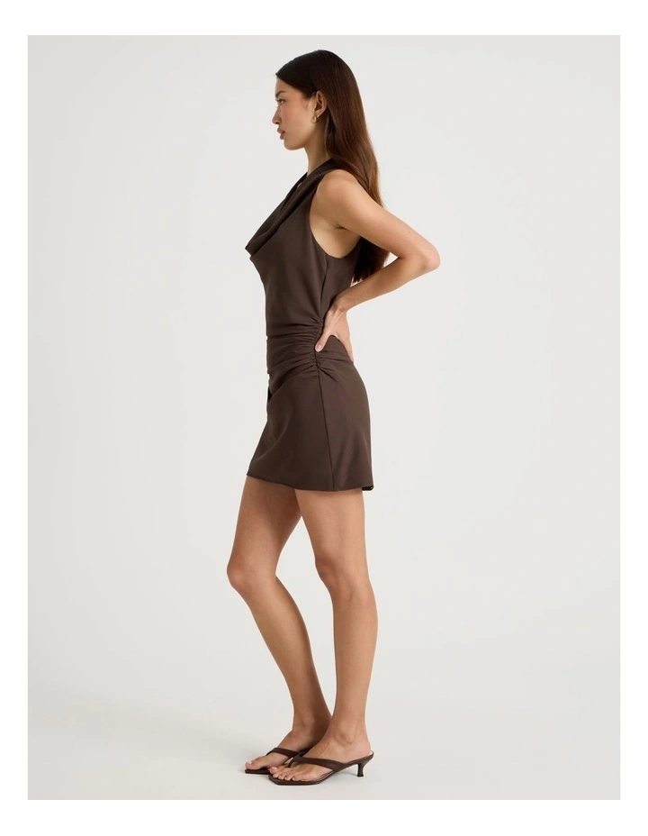 Halter Neck Mini Dress in Bracken image 1
