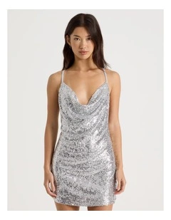Sequin Dress in Silver