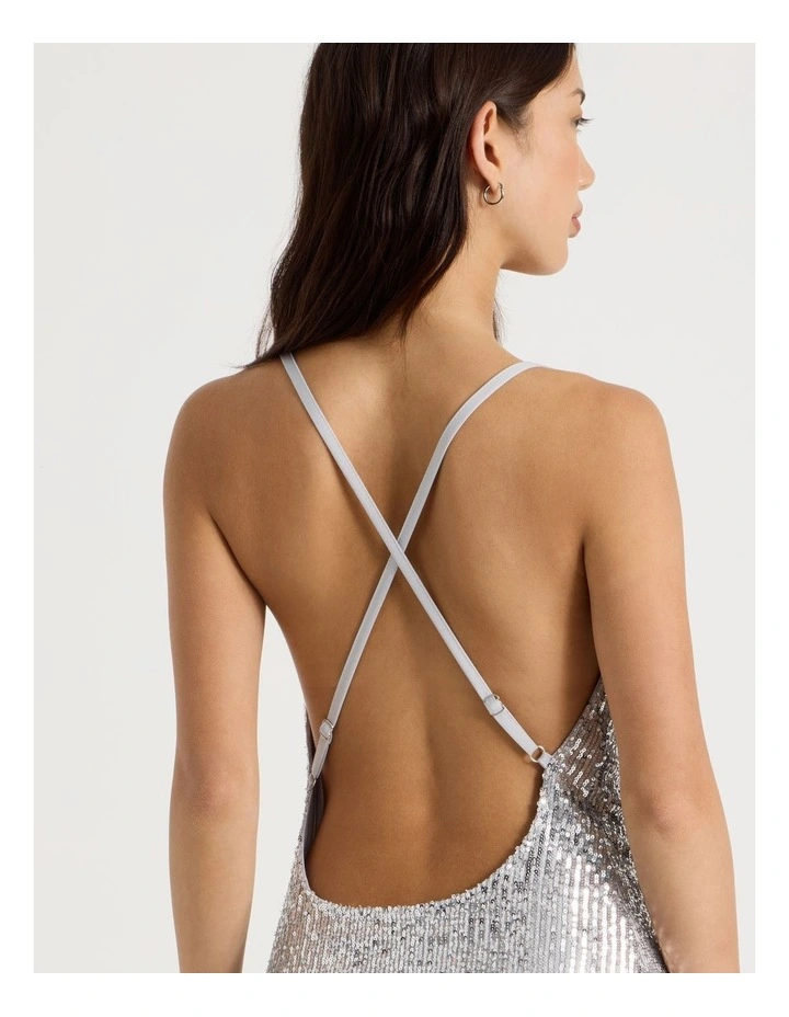 Sequin Dress in Silver image 7